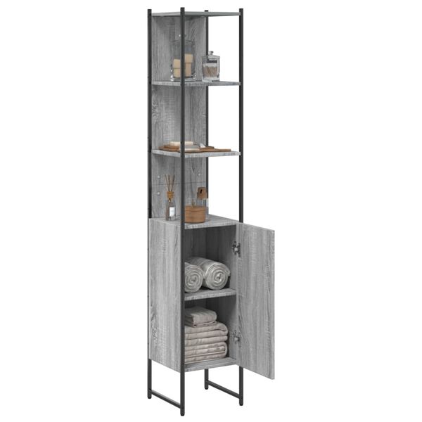 vidaXL Armoire de salle de bain sonoma gris bois d'ing&eacute;nierie