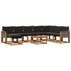 vidaXL Ensemble de canap&eacute;s d'ext&eacute;rieur 9 pcs Naturel et noir