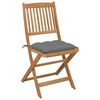 vidaXL Chaises pliables de jardin lot de 2 avec coussins Bois d'acacia