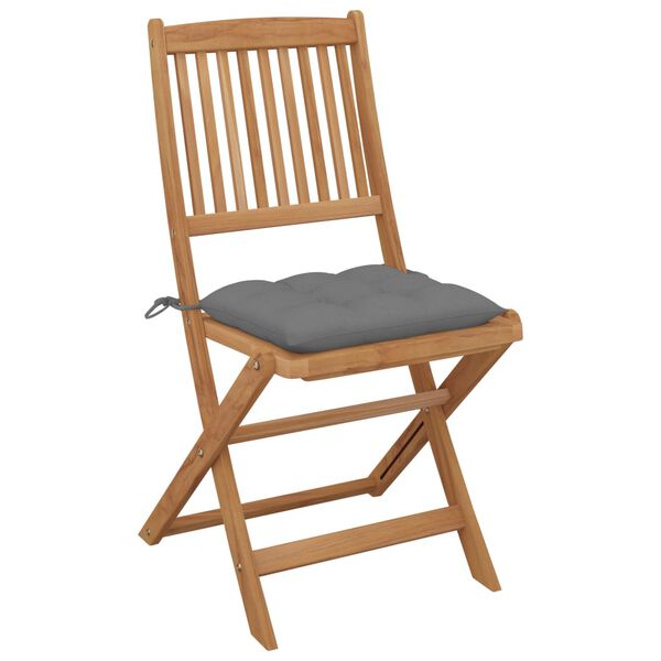 vidaXL Chaises pliables de jardin lot de 2 avec coussins Bois d'acacia