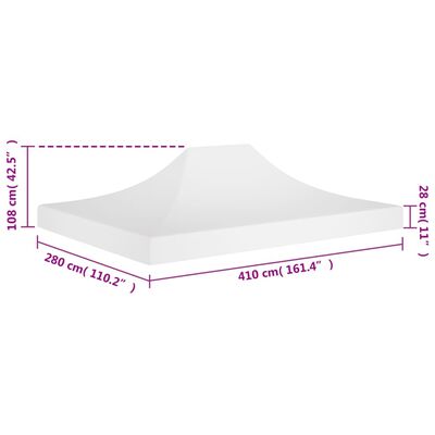 vidaXL Toit de tente de réception 4x3 m Blanc 270 g/m²