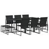 vidaXL Ensemble &agrave; manger de jardin 11 pcs noir textil&egrave;ne