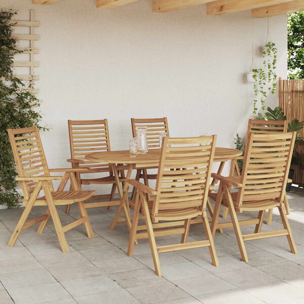 vidaXL Ensemble de salle &agrave; manger pour jardin 7 pcs Marron