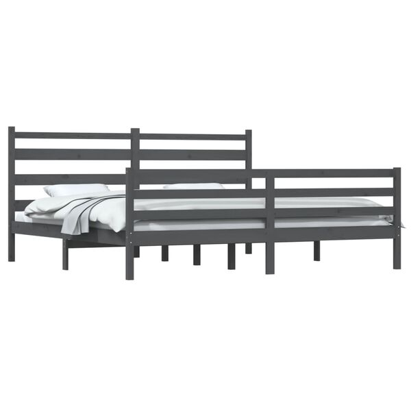 vidaXL Cadre de lit sans matelas bois massif de pin 200x200 cm gris