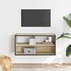 vidaXL Meuble TV chêne sonoma 80x31x39,5 cm bois d'ingénierie et métal