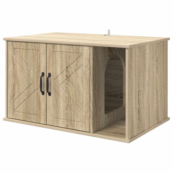 vidaXL Maison pour chat Sonoma 85 x 55 x 50 cm Bois d'ing&eacute;nierie
