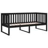 vidaXL Lit de jour sans matelas noir 90x190 cm bois de pin massif