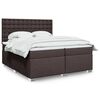vidaXL Sommier &agrave; lattes de lit avec matelas Marron fonc&eacute; 200x200 cm