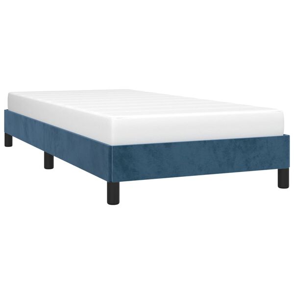 vidaXL Cadre de lit sans matelas bleu fonc&eacute; 100x200 cm velours