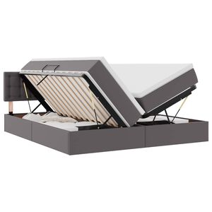 vidaXL Lit de Rangement Gris 180 x 200 cm Cuir synth&eacute;tique