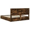 vidaXL Lit de Rangement Ch&ecirc;ne fum&eacute; 180 x 200 cm Bois d'ing&eacute;nierie