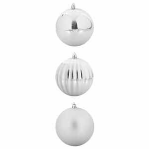 vidaXL Ensemble de Boules de Noël 3 pcs Argent Plastique