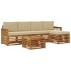 vidaXL Ensemble de canap&eacute;s d'ext&eacute;rieur 6 pcs Naturel et Beige