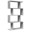 vidaXL &Eacute;tag&egrave;re s&eacute;paratrice de pi&egrave;ce &agrave; 4 niveaux gris b&eacute;ton 70x24x129cm