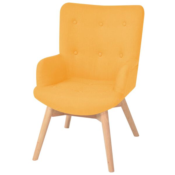 vidaXL Fauteuil avec repose-pied jaune tissu