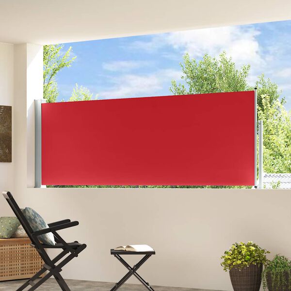 vidaXL Auvent lat&eacute;ral r&eacute;tractable de patio 100x300 cm Rouge
