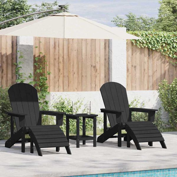 vidaXL Mobilier de jardin lounge 2 pcs Noir 74 x 82 x 90 cm Plastique