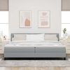vidaXL Lit &agrave; ressorts avec matelas Gris clair 200 x 200 cm tissu