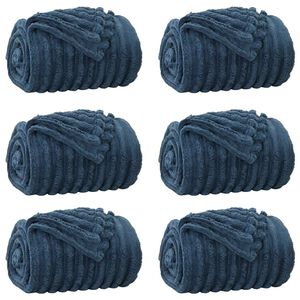 vidaXL Couvertures &agrave; jeter 6 pc Bleu marine 200 x 150 cm 4.75 kg