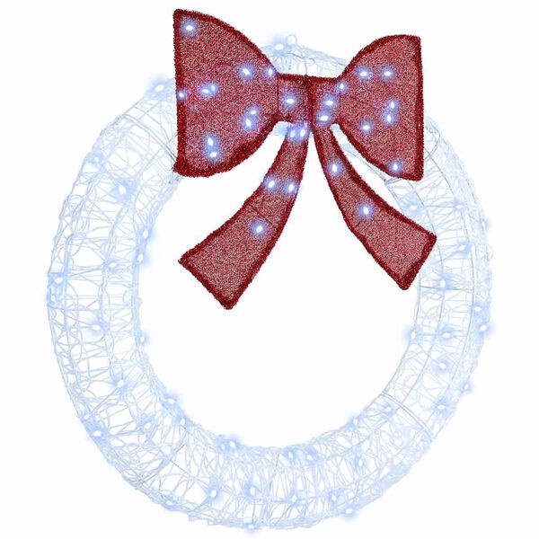 vidaXL Couronne avec 80 LED Blanc froid 92 x 9.5 x 92 cm Acrylique