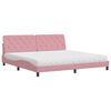 vidaXL Lit avec matelas rose 200x200 cm velours