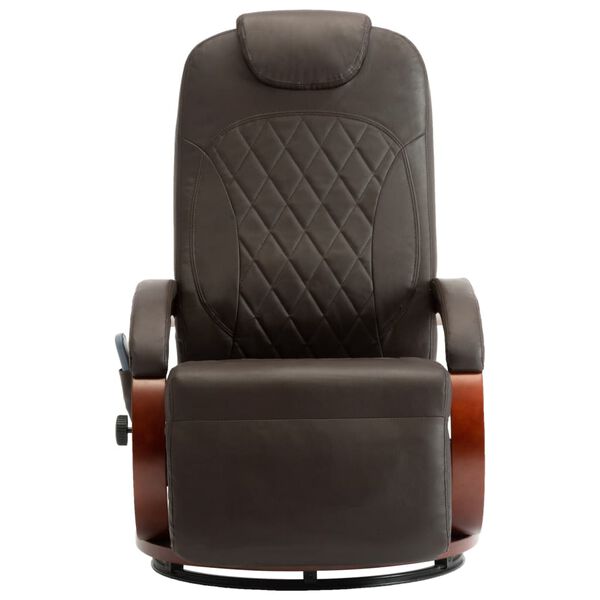 vidaXL Fauteuil de massage TV inclinable marron similicuir
