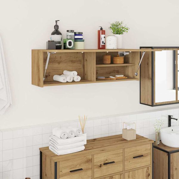 vidaXL Armoire murale de bain ch&ecirc;ne artisanal bois d'ing&eacute;nierie