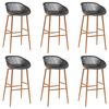 vidaXL Ensemble de bar 7 pcs Noir et gris