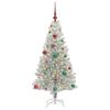 vidaXL Sapin de No&euml;l avec 150 LED avec support Argent 150 cm PET