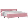 vidaXL Lit &agrave; ressorts avec t&ecirc;te de lit Rose 200 x 200 cm Velours