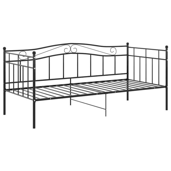 vidaXL Cadre de canapé-lit sans matelas noir métal 90x200 cm