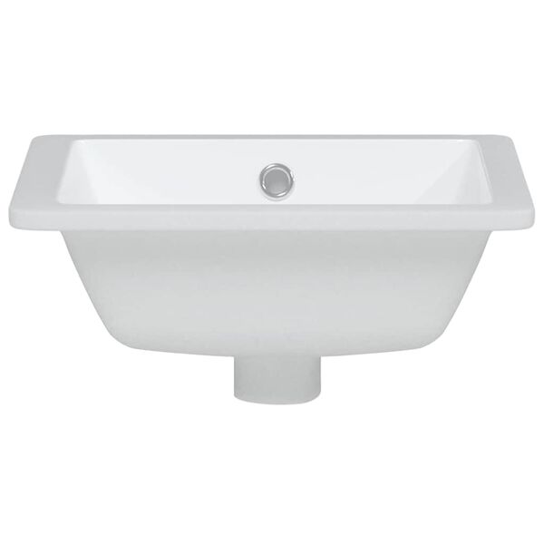 vidaXL &Eacute;vier de salle de bain blanc rectangulaire c&eacute;ramique