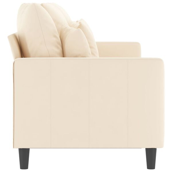vidaXL Canap&eacute; &agrave; 3 places Cr&egrave;me 180 cm Velours