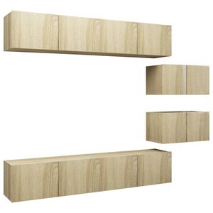 vidaXL Ensemble de meuble TV 6 pcs Ch&ecirc;ne sonoma Bois d'ing&eacute;nierie
