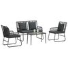 vidaXL Ensemble de meubles de jardin 4 pcs Noir et anthracite