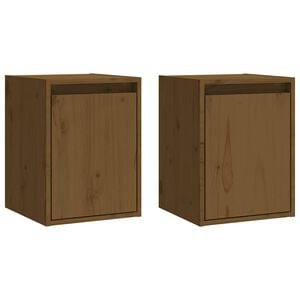 vidaXL Armoires murales 2 pcs Marron miel 30x30x40 cm Pin massif