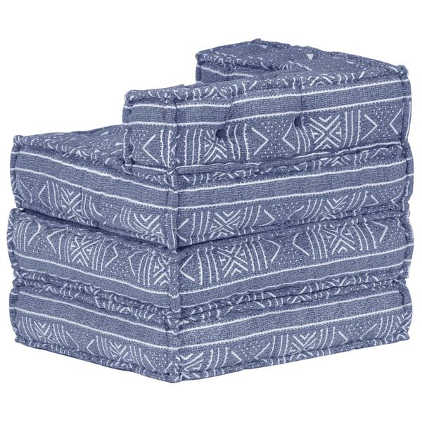 vidaXL Pouf modulaire Indigo Tissu
