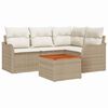 vidaXL Ensemble de canap&eacute; de jardin 5 pc Beige polyrotin
