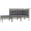 vidaXL Salon de jardin 3 pcs avec coussins Gris R&eacute;sine tress&eacute;e