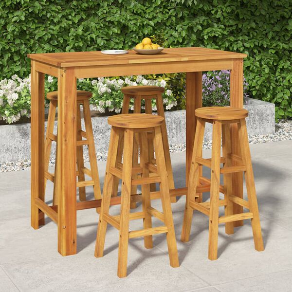 vidaXL Ensemble de bar de jardin 5 pcs bois d'acacia solide