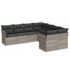 vidaXL Salon de jardin 8 pcs avec coussins gris clair r&eacute;sine tress&eacute;e