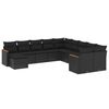 vidaXL Salon de jardin 11 pcs avec coussins noir r&eacute;sine tress&eacute;e