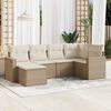 vidaXL Salon de jardin avec coussins 6 pcs beige r&eacute;sine tress&eacute;e