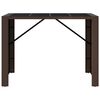 vidaXL Table de bar et dessus en verre marron 145x80x110 cm poly rotin