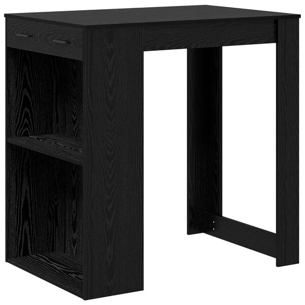 vidaXL Table de bar Ch&ecirc;ne noir 102 x 70 x 103,5 cm Bois d'ing&eacute;nierie