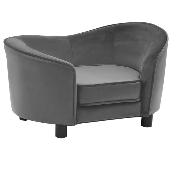 vidaXL Canap&eacute; pour chien Gris 69x49x40 cm Peluche et similicuir
