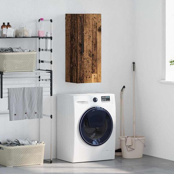 vidaXL Meuble mural Bois Ancien 34,5 x 34 x 90 cm Bois d'ing&eacute;nierie