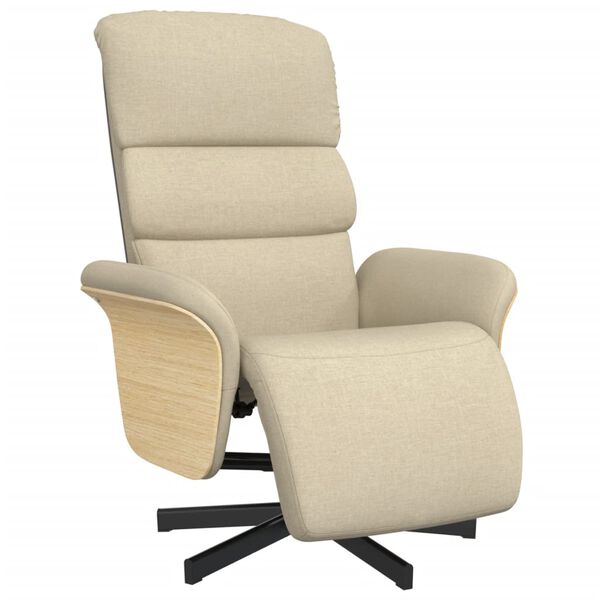 vidaXL Fauteuil inclinable avec repose-pied cr&egrave;me tissu