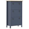 vidaXL Armoire &agrave; chaussures Hill Gris 72x35x124 cm Bois de pin solide