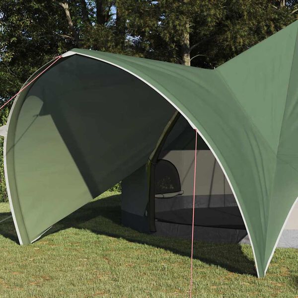 vidaXL Tente tipi avec toit avec &eacute;vent Vert et gris 600 x 600 x 347 cm
